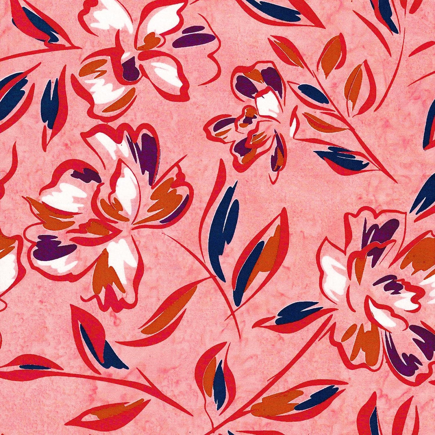 Expressions Batiks A Nod to Mod Rolie Polie, Riley Blake RP-23065-40, 2.5" Precut Purple Blue Peach Pink Batik Fabric Strips