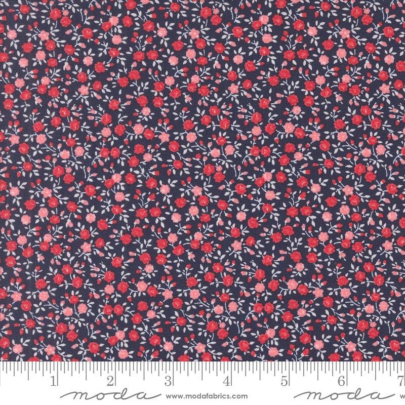 Summertime 5" Charm Pack, Moda 55320PP, 5" Precut Pink Blue Green Red Floral Charm Pack Fabric Squares, Camille Roskelley