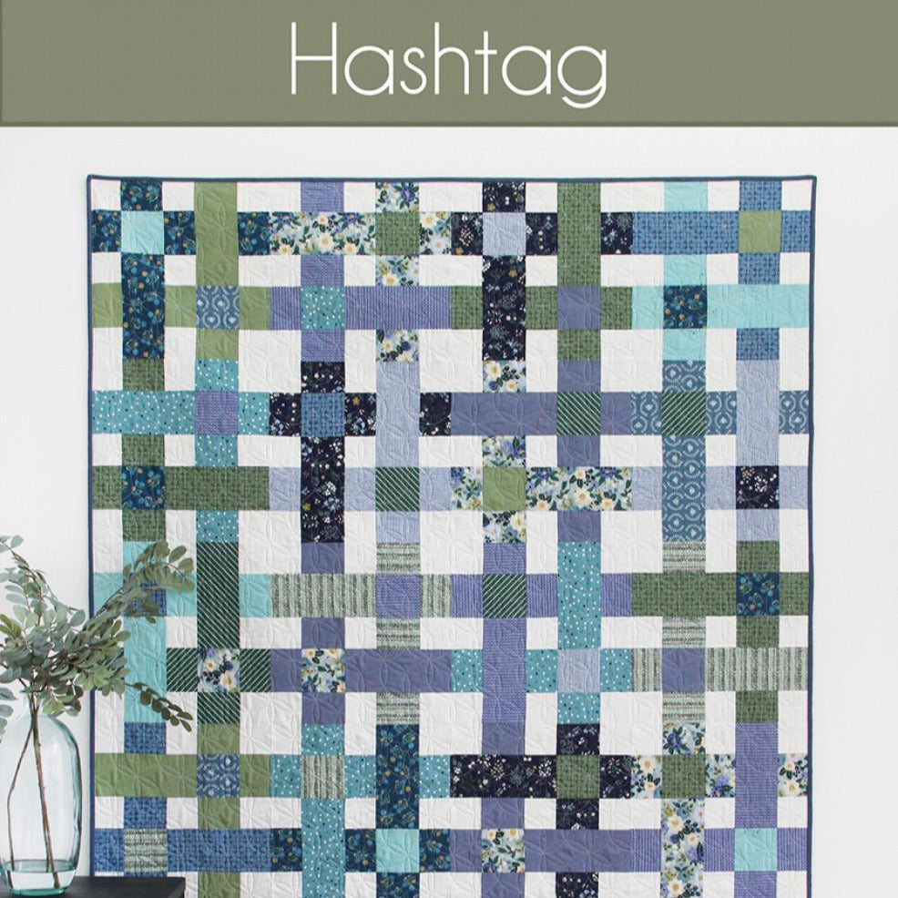 Hashtag Quilt Pattern, Cluck Cluck Sew CCS222, Fat Quarter Friendly Plaid Crib Throw Twin Queen King Bed Quilt Pattern
