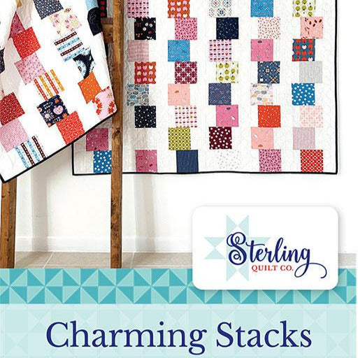 Charming Stacks Quilt Pattern, Sterling Quilt Co SQC011, Charm Pack Friendly Easy Baby Twin Throw Queen King Bed Quilt Pattern