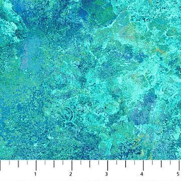 Stonehenge Basics- Adriatic Sea Blue Green Marble Fabric, Northcott 39302-680, Turquoise Blue Green Tonal Texture Cotton Fabric, By the Yard