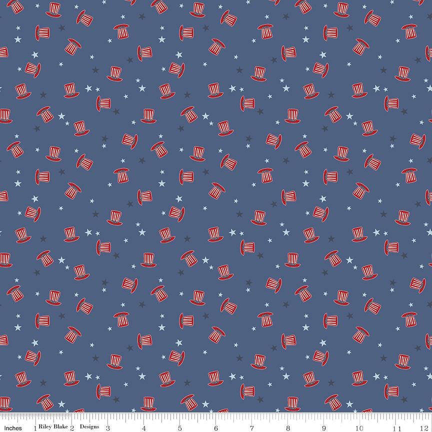 Stars and Stripes Forever 5" Stacker, Riley Blake 5-15710-42, 5" Precut Red White Blue Patriotic Quilt Fabric Squares, Lori Whitlock