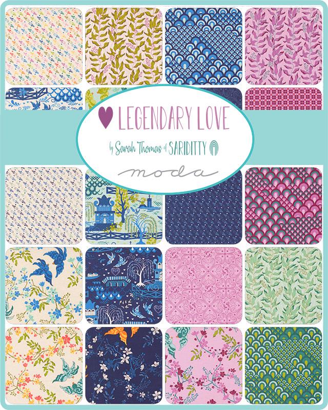 Legendary Love 10" Layer Cake, Moda 45050LC, 10" Precut Pink Green Blue Floral Fabric Squares, Sariditty