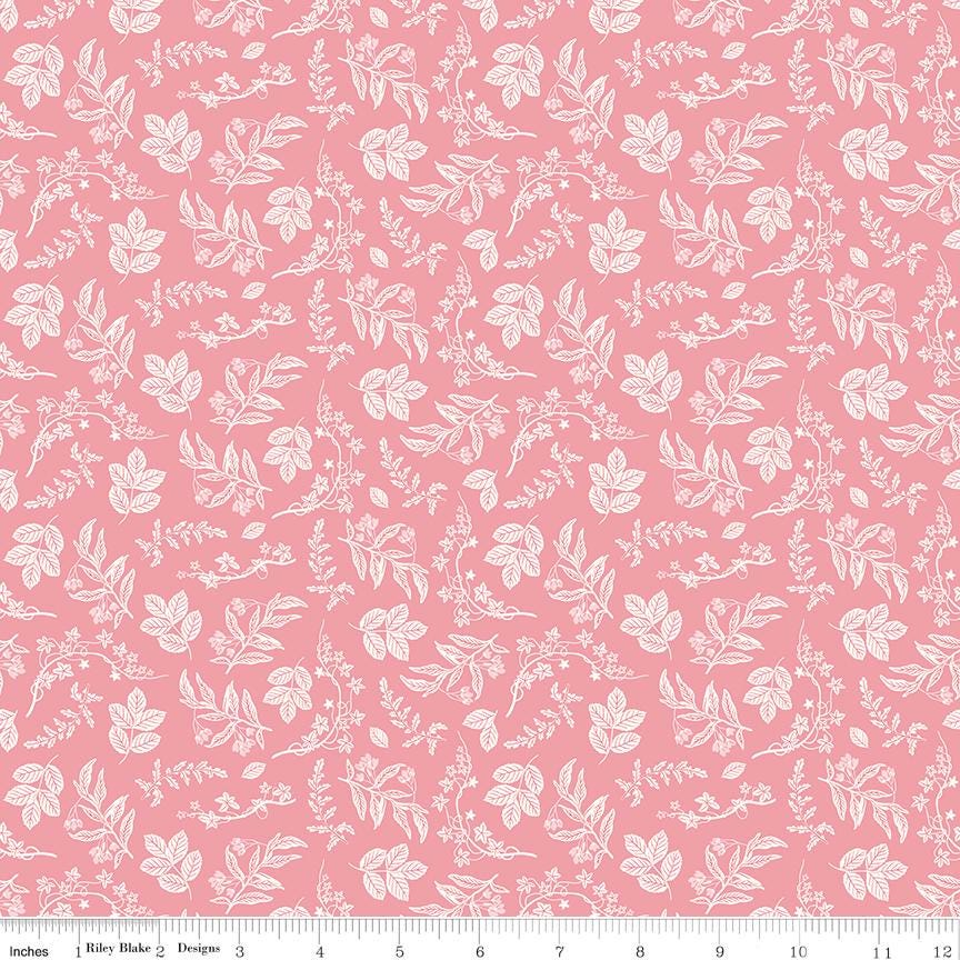 Nature's Portrait 15 Fat Quarter Bundle, Riley Blake FQ-15670-15, Precut 18 x 22 Floral Fabric in Green Pink and Tan, Royal Horticultural