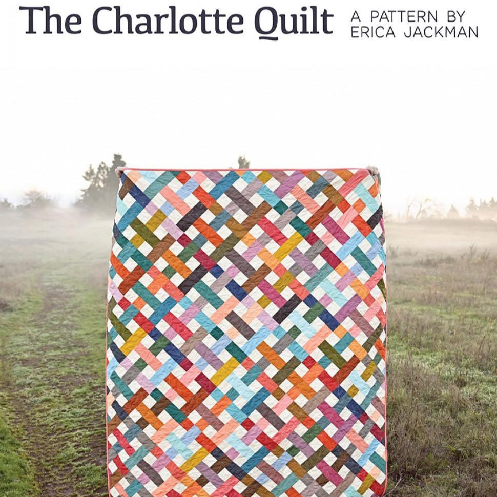 The Charlotte Quilt Pattern, Kitchen Table Quilting KTQ172, 2.5" Precut Strip Roll Fat Quarter FQ Friendly Quilt Pattern, Erica Jackman