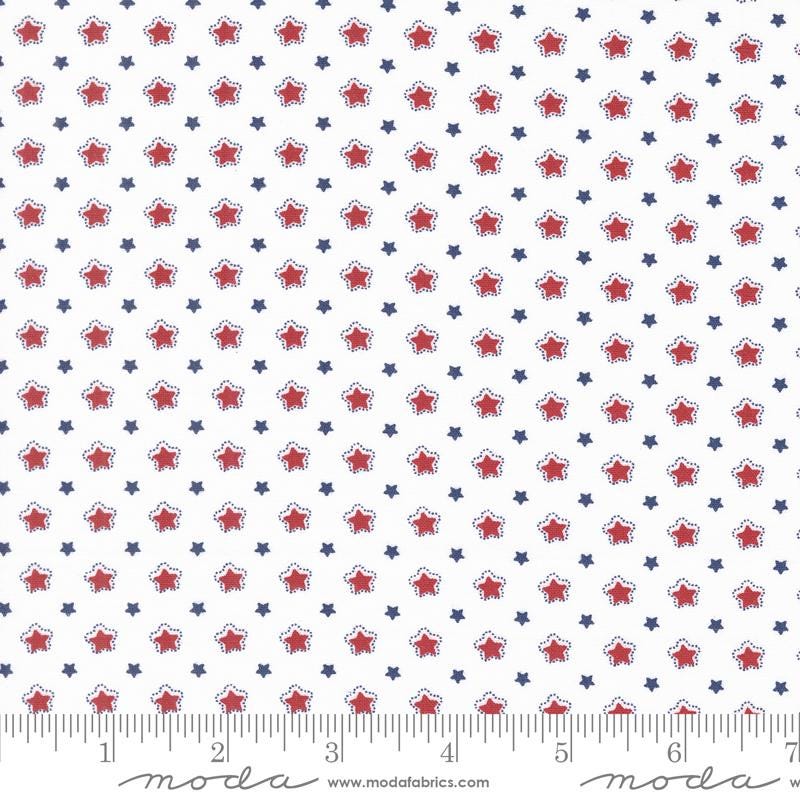 Star Spangled 5" Charm Pack, Moda 24170PP, 5" Precut Floral Red White Blue Patriotic Charm Pack Fabric Squares, April Rosenthal