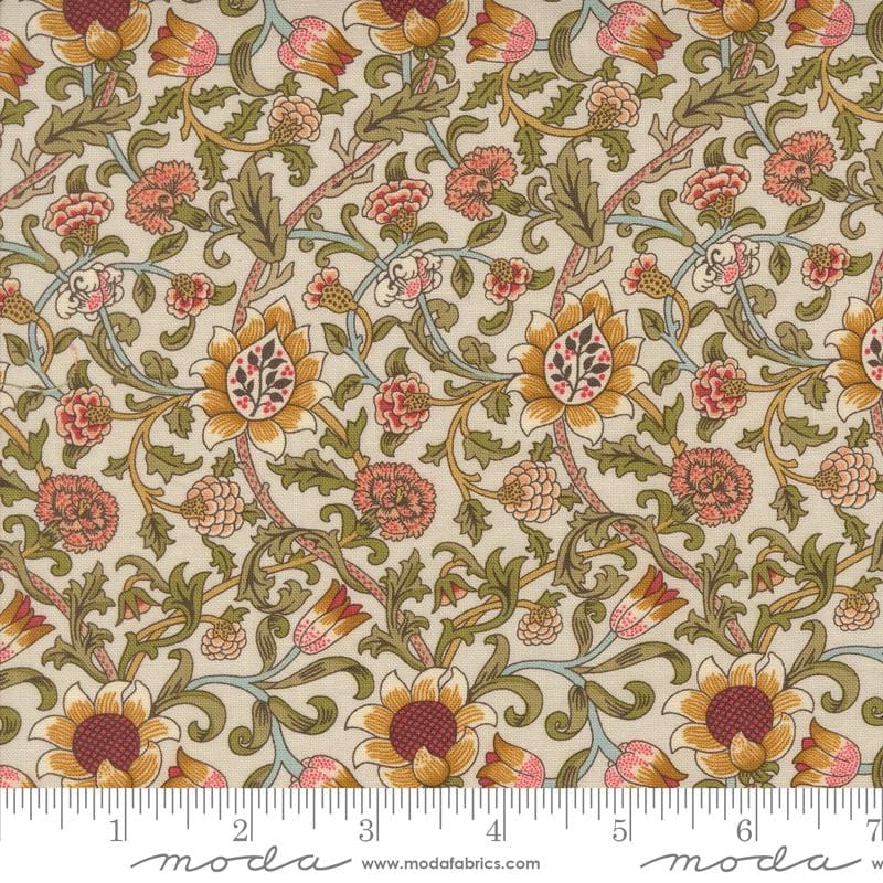 Morris Manor 5" Charm Pack, Moda 8390PP, 5" Precut Floral Reproduction Quilting Fabric Squares, Barbara Brackman