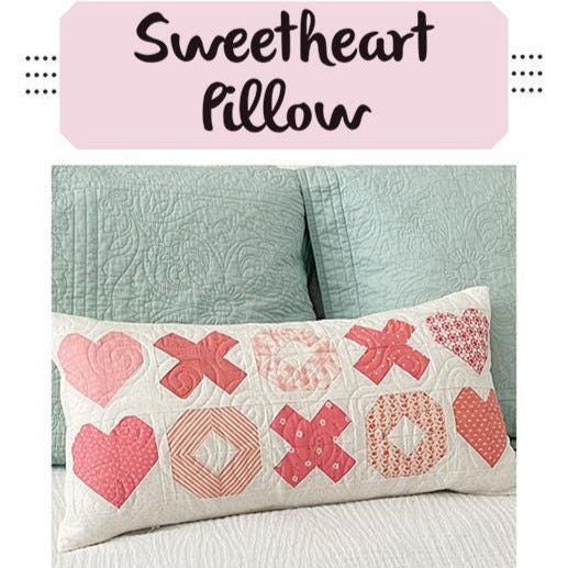 Sweetheart Pillow Quilt Pattern, Sew Lux Fabric SLF2222, Precut Friendly Hugs Kisses XO Valentine's Day Pillow Cover Pattern