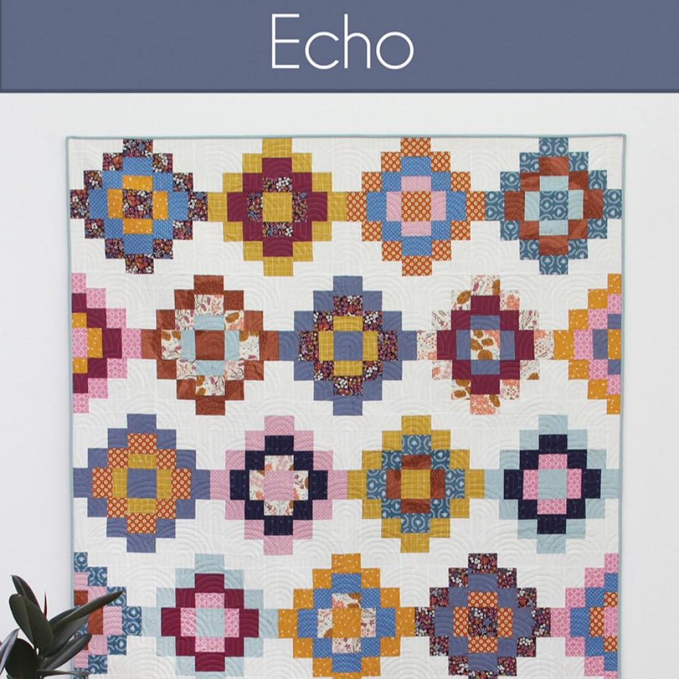 Echo Quilt Pattern, Cluck Cluck Sew CCS220, Fat Quarter FQ Friendly Modern Granny Squares Lap Throw Bed Quilt Pattern