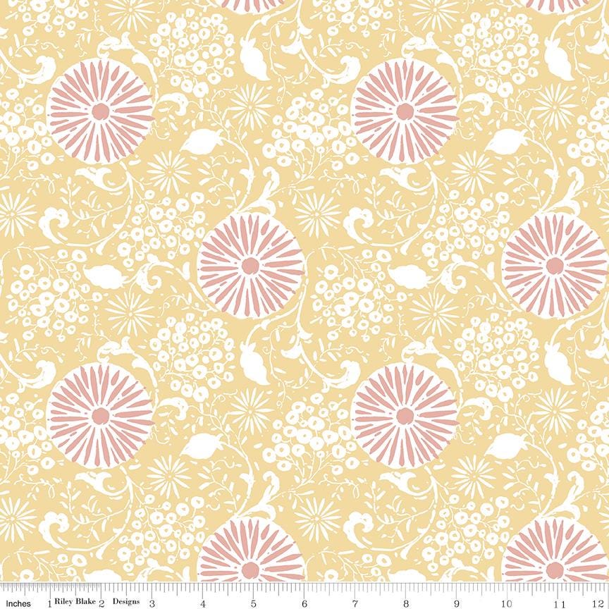 Love Me More 2.5" Rolie Polie, Riley Blake RP-15630-40, 2.55" Precut Pink Green Yellow Spring Floral Fabric Strips, Lisa Audit