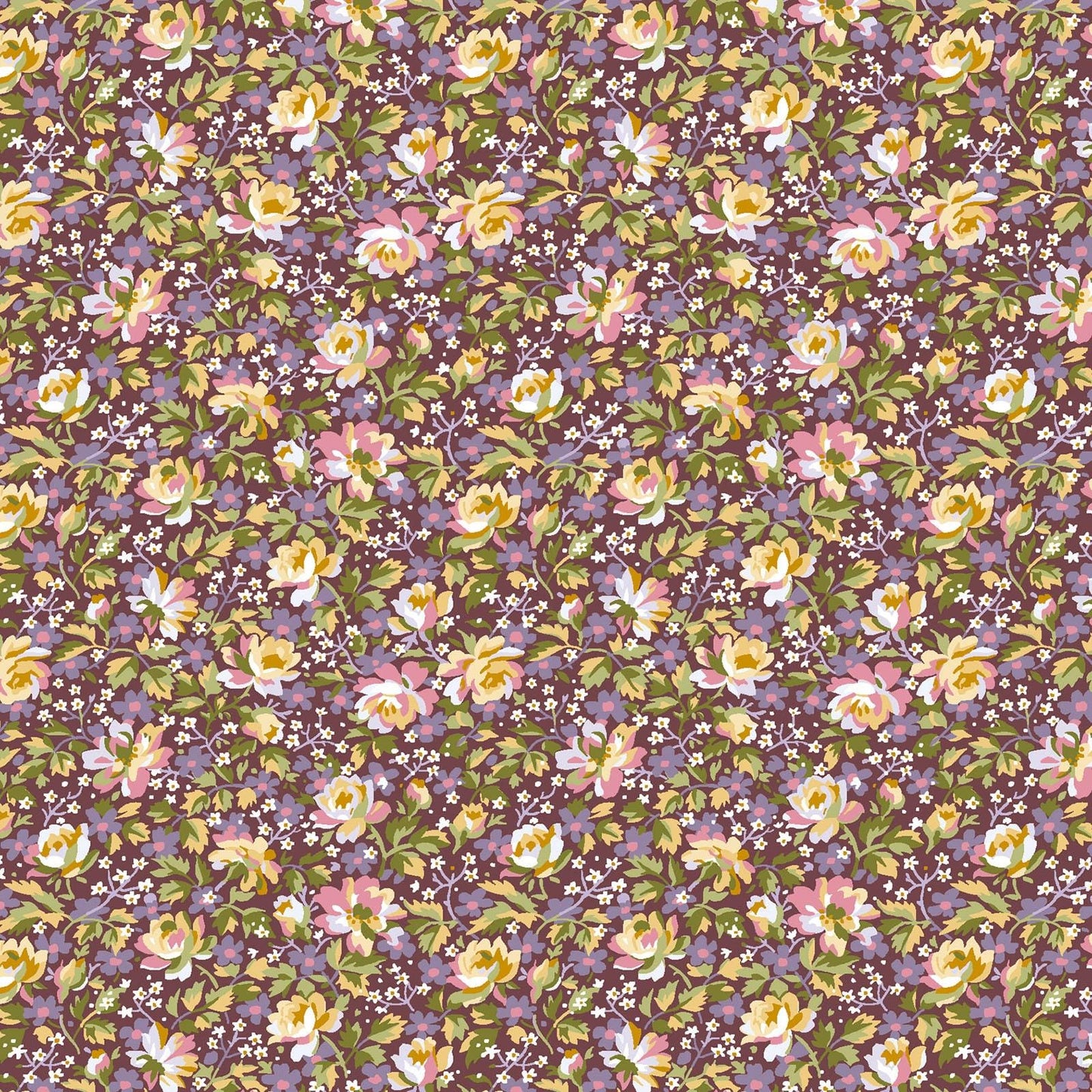 Grand Entrance 10" Squares, Maywood Studio SQ-MASGREN, 10" Precut Pink Purple Green Gold Metallic Floral Fabric Squares