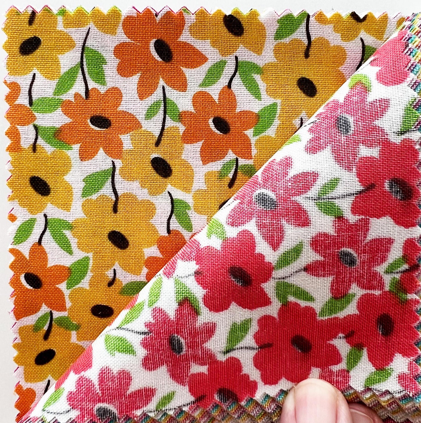 DESTASH Mojito Oop Layer Cake, Windham Fabrics, 10" Precut Multicolored Floral Fabric Squares, Another Point Of View