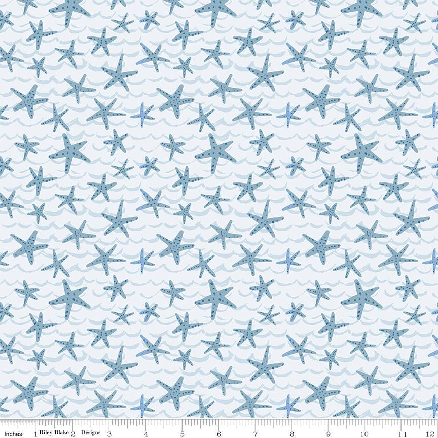 Ocean Oasis 18 Fat Quarter Bundle, Riley Blake FQ-15990-18, Precut 18 x 22 Beach Coastal Sea Turtles Fabric, Diane Labombarbe
