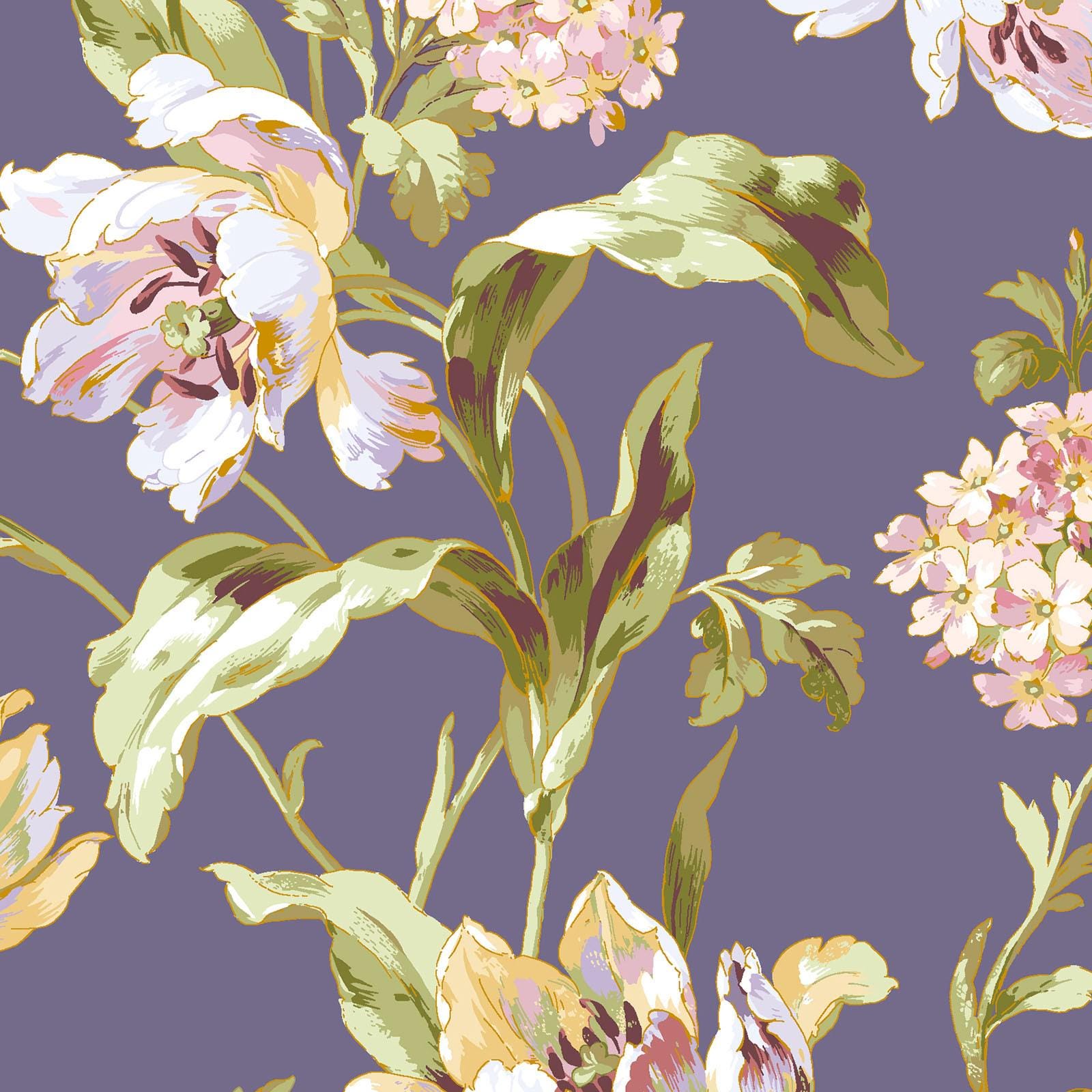 Grand Entrance 2.5" Strips, Maywood Studio ST-MASGREN, 2.5" Precut Pink Green Lavender White Floral Fabric Strips Roll, Gold Metallic Fabric
