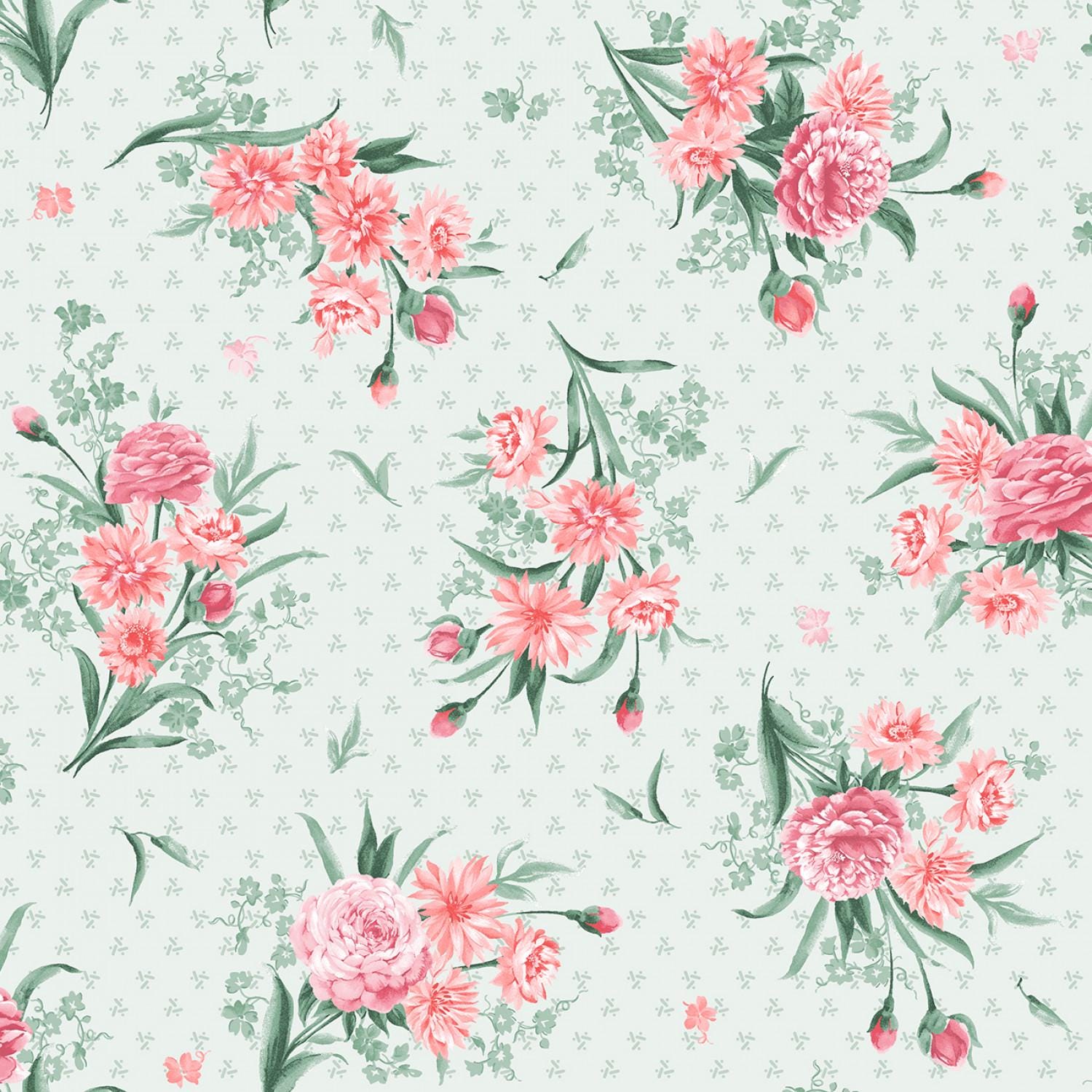 Garden Picnic 2.5" Strips, Maywood Studio ST-MASGAPI, 2.5" Precut Pink Green Black Floral Fabric Strips, Floral Fabric Strip Roll