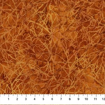 Autumn Breeze - Fall Branches Rust Tonal Texture Fabric, Northcott DP28060-38 Rust, Autumn Fall Rust Brown Blender Fabric, By the Yard