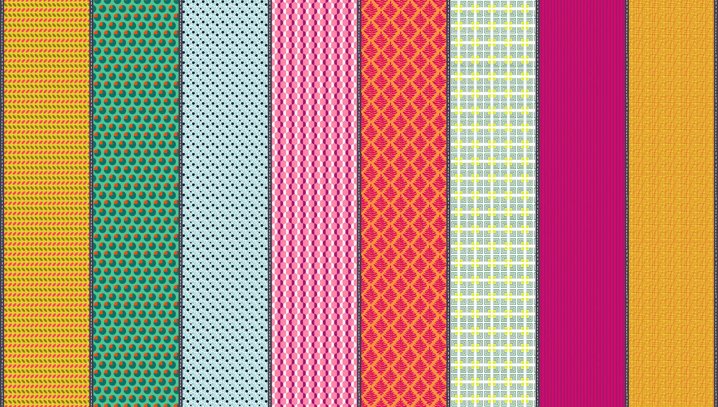 Mixed Bag of Lollies Dessert Roll, Moda 18240DR, 5" Precut Pink Orange Yellow Green Blue Low Volume Quilting Fabric Strips, Jen Kingwell