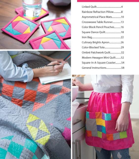 Modern Patchwork Quilt Pattern Book, Liesure Arts LA7493, 12 Contemporary Quilt Design Projects Patterns