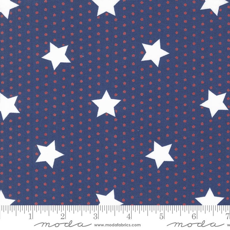 Star Spangled 5" Charm Pack, Moda 24170PP, 5" Precut Floral Red White Blue Patriotic Charm Pack Fabric Squares, April Rosenthal