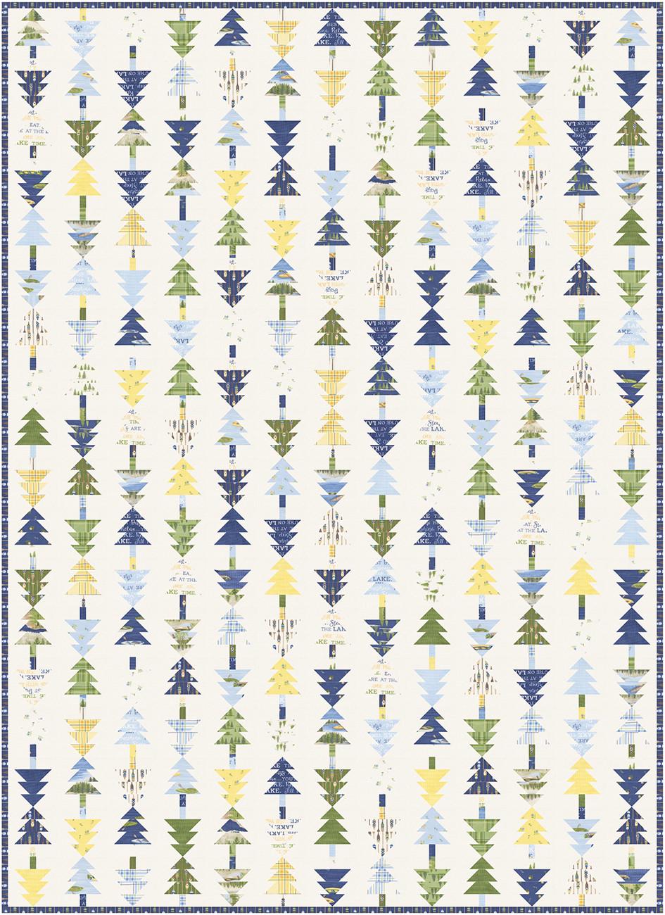 Windstorm Quilt Pattern, Coach House Designs CHD-2428, Layer Cake Friendly Evergreen Trees Lap Throw Quilt Pattern