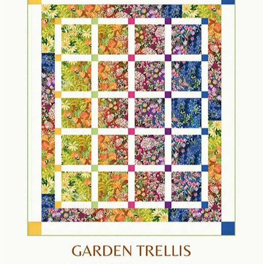 Garden Trellis Quilt Pattern, Copper Kettle Quilt Co CKQ2400, Floral Ombre Yardage Friendly Throw Quilt Pattern, Sarah Sumbera