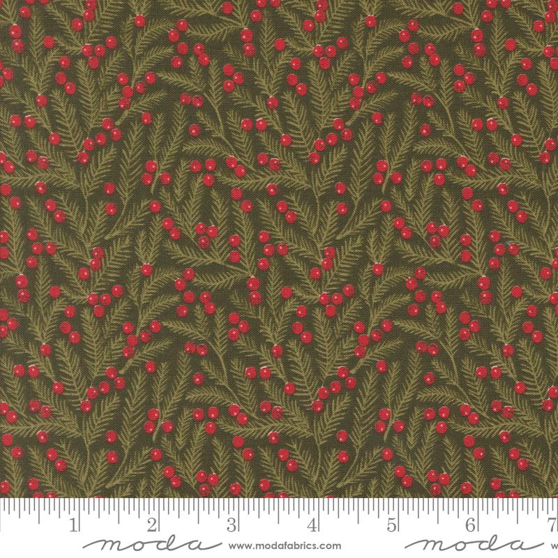 Berry and Pine 10" Layer Cake, Moda 5240LC, 10" Precut Red Green Gray Floral Christmas Fabric Squares, Lella Boutique