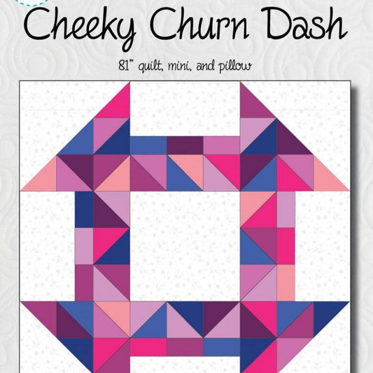 Cheeky Churn Dash Quilt Pattern, Kustom Kwilts KK-104, Precuts Yardage Friendly Oversized Churn Dash Quilt Wall and Pillow Pattern