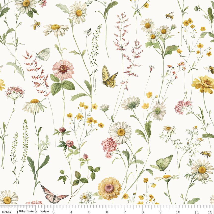Love Me More 2.5" Rolie Polie, Riley Blake RP-15630-40, 2.55" Precut Pink Green Yellow Spring Floral Fabric Strips, Lisa Audit