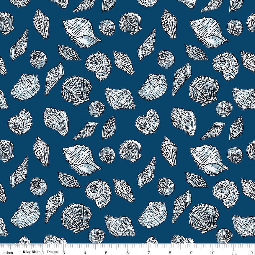 Ocean Oasis 18 Fat Quarter Bundle, Riley Blake FQ-15990-18, Precut 18 x 22 Beach Coastal Sea Turtles Fabric, Diane Labombarbe