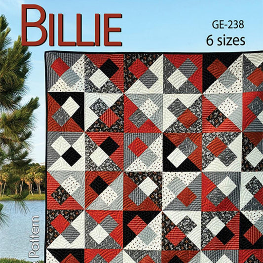Billie Quilt Pattern, GE Designs GE238, Layer Cake Friendly Stripology Squared or SL Ruler Pattern, Modern Quilt Pattern, Gudrun Erla