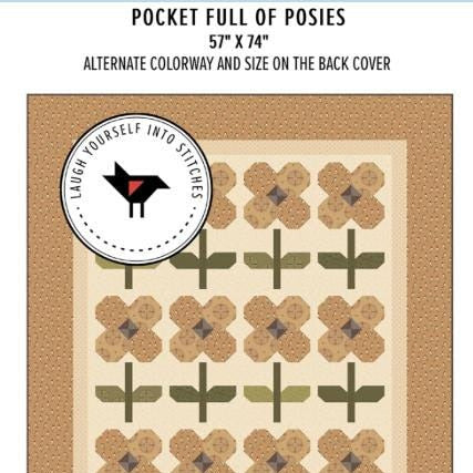Pocket Full of Posies Quilt Pattern, Laugh Yourself Into Stitches LYS147, Spring Flowers Lap Throw Quilt Pattern