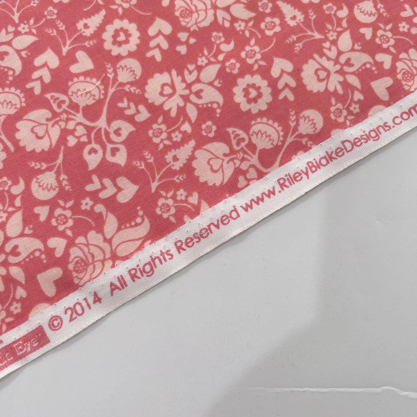 REMNANT 18" of Lost and Found Love - Pink Tonal Floral Blender Fabric, Riley Blake C4202, Valentine's Day Cotton Quilt Fabric, My Mind's Eye