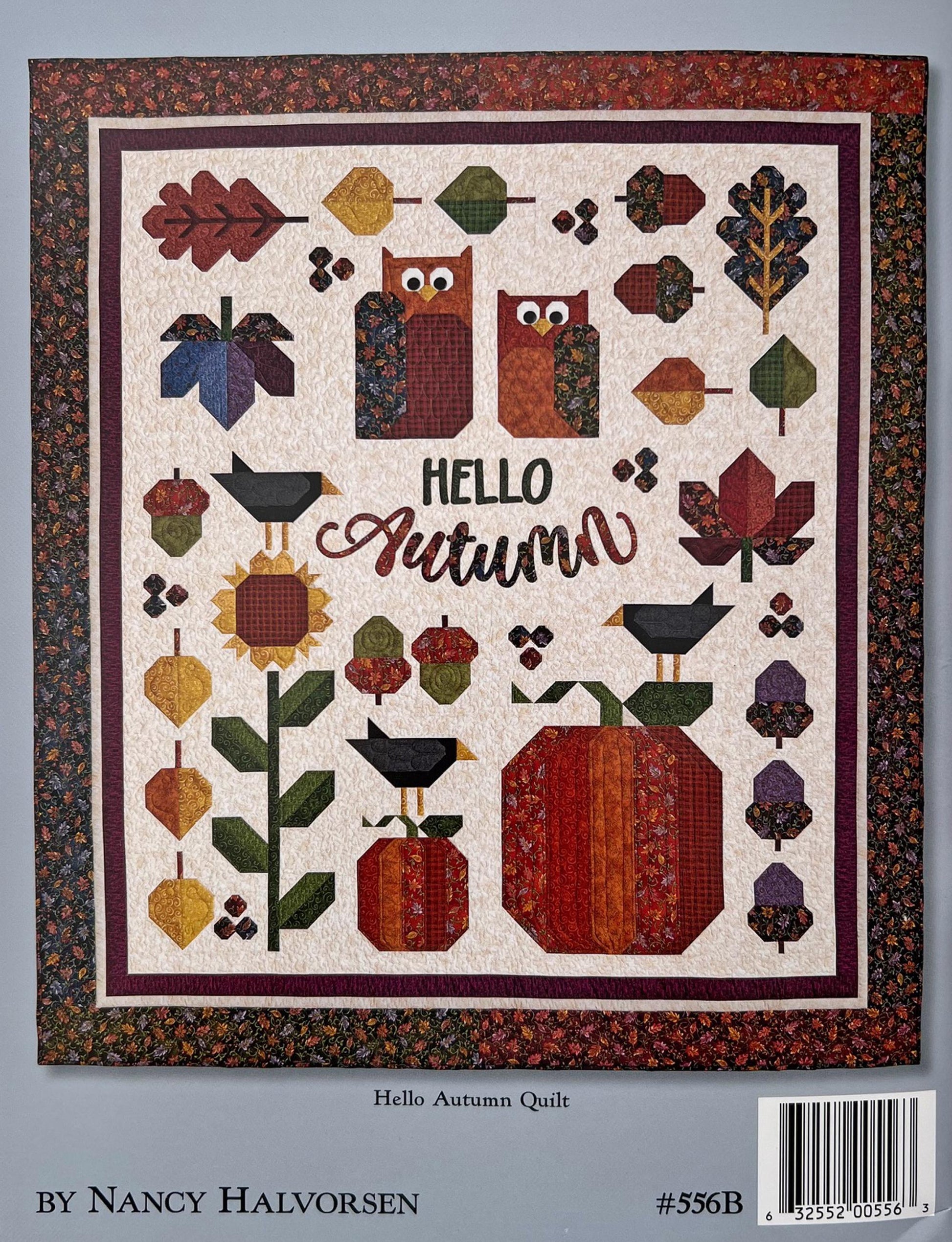 Autumn Breeze Quilt Pattern Projects Book, Art to Heart ATH556B, Fall Autumn Sunflowers Owls Acorns Leaves Quilt Projects, Nancy Halvorsen