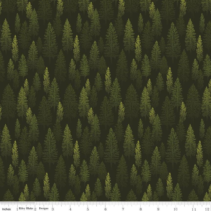 Pine Grove 5" Stacker, Riley Blake Designs 5-15930-42, 5" Precut Camping Wildlife Themed Fabric Squares, Bear Moose Camp Fabric