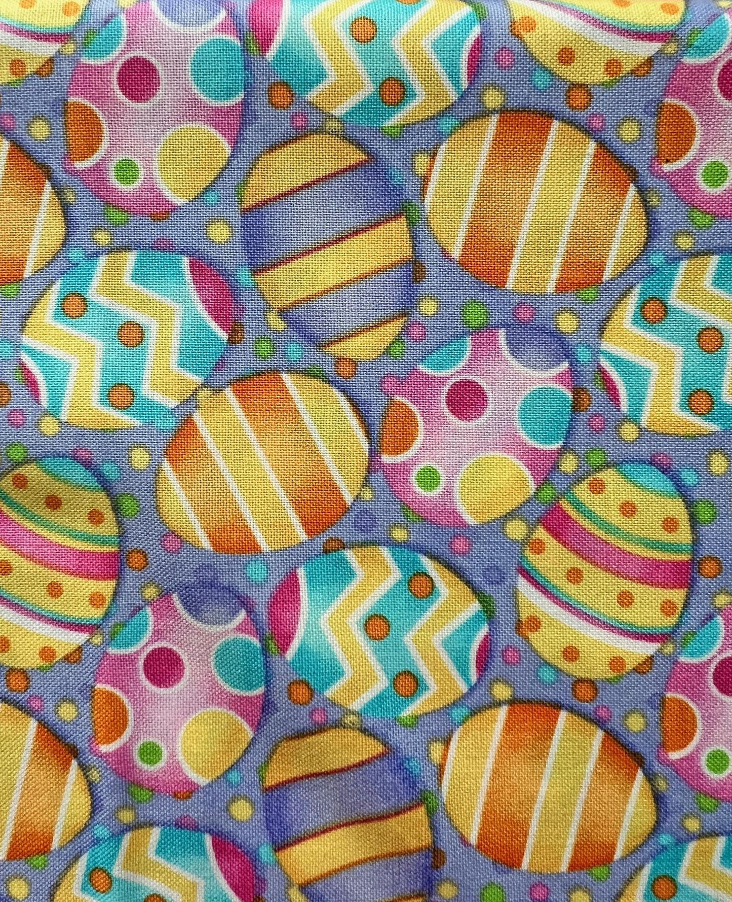 REMNANT 18" of Hippity Hop - Easter Eggs on Purple Lavender Fabric, Henry Glass & Co, Cute Easter Fabric, Shelly Comiskey