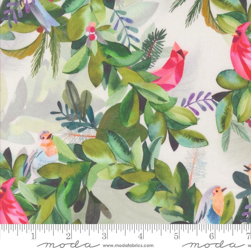 Love and Cheer 5" Charm Pack, Moda 21830PP, 5" Precut Modern Christmas Xmas Cardinals Charm Pack Fabric Squares, Amarilys Henderson