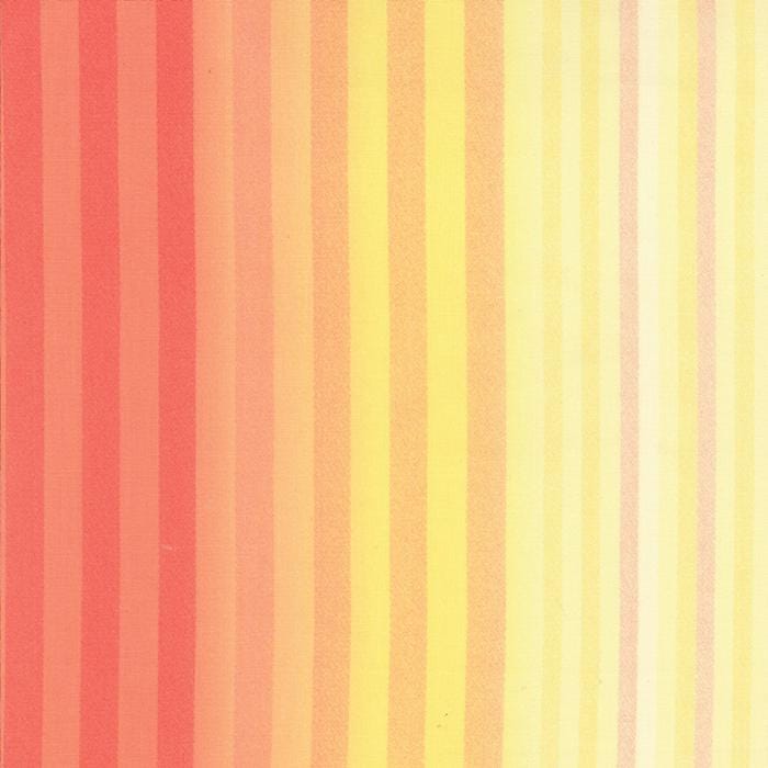 REMNANT 19" of Lulu 2014 - Yellow Red Ombre Striped Fabric, Moda 16117 12, OOP Yellow Orange Red Stripe Cotton Quilt Fabric, Chez Moi