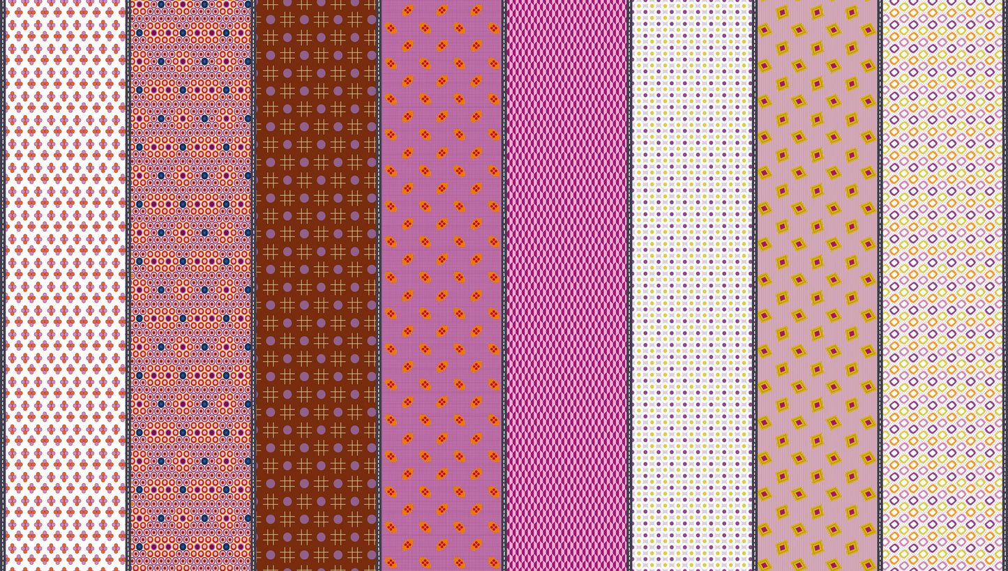Mixed Bag of Lollies Dessert Roll, Moda 18240DR, 5" Precut Pink Orange Yellow Green Blue Low Volume Quilting Fabric Strips, Jen Kingwell