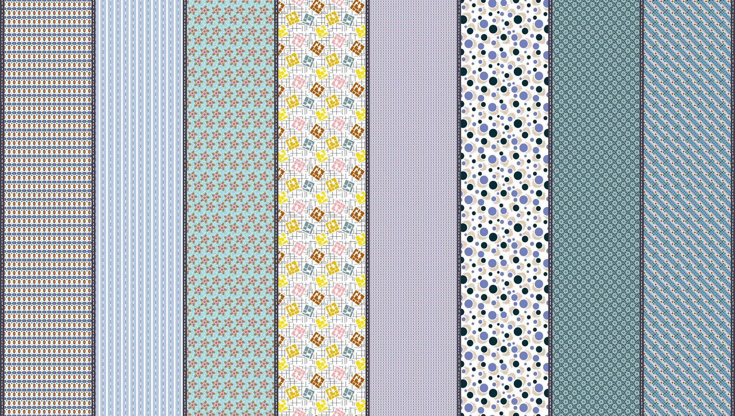 Mixed Bag of Lollies Dessert Roll, Moda 18240DR, 5" Precut Pink Orange Yellow Green Blue Low Volume Quilting Fabric Strips, Jen Kingwell