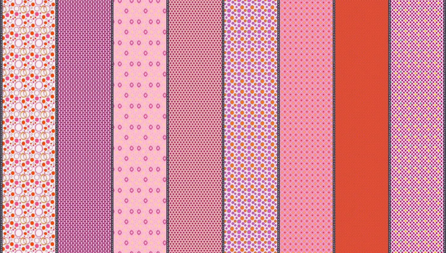 Mixed Bag of Lollies Dessert Roll, Moda 18240DR, 5" Precut Pink Orange Yellow Green Blue Low Volume Quilting Fabric Strips, Jen Kingwell