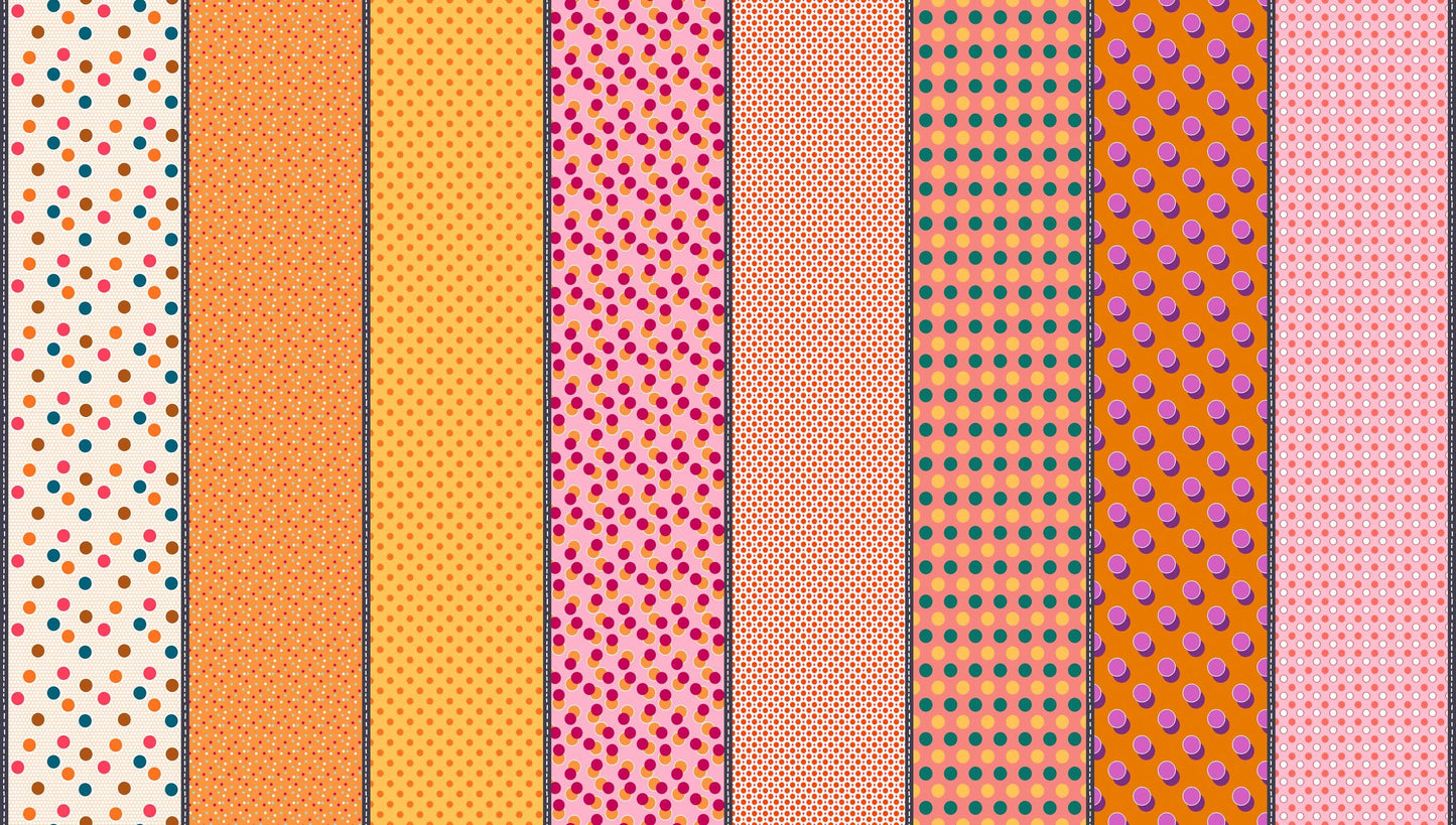 Mixed Bag of Lollies Dessert Roll, Moda 18240DR, 5" Precut Pink Orange Yellow Green Blue Low Volume Quilting Fabric Strips, Jen Kingwell