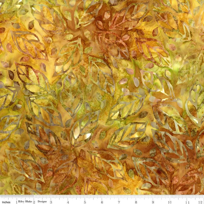 Expressions Batiks - Floral Reflections 10" Stacker, Riley Blake 10-23186-42, 10" Precut Autumn Fall Flowers Leaves Batik Fabric Squares