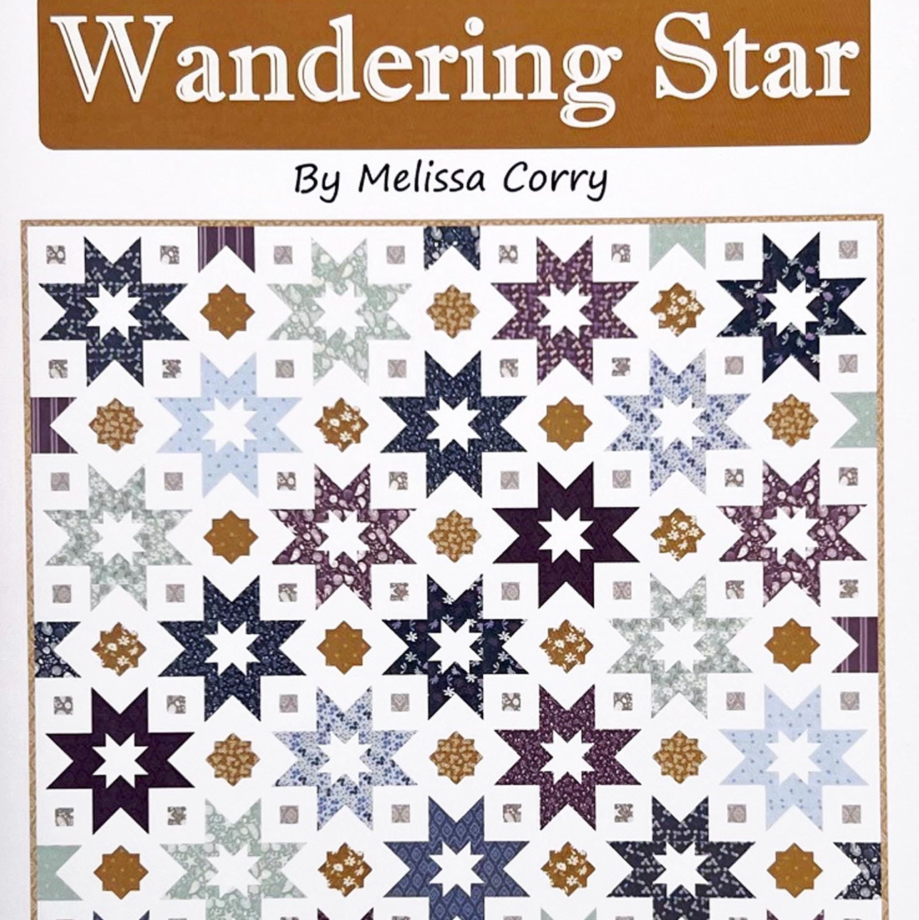 Wandering Star Quilt Pattern, Happy Quilting HQ139, Fat Quarter Friendly Star Baby Lap Picnic Throw Queen King Bed Quilt Pattern