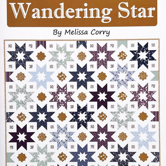 Wandering Star Quilt Pattern, Happy Quilting HQ139, Fat Quarter Friendly Star Baby Lap Picnic Throw Queen King Bed Quilt Pattern