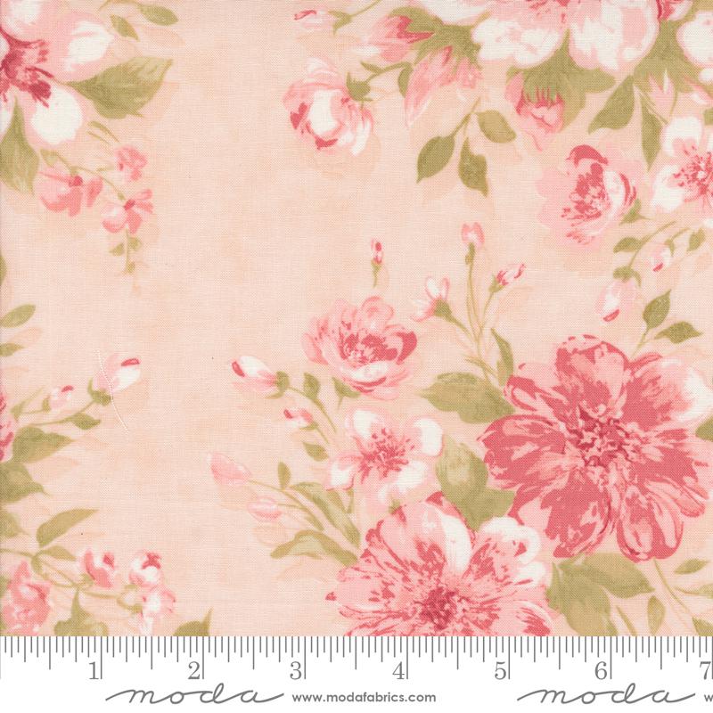 Muse 5" Charm Pack, Moda 44390PP, Neutral Beige Cream Floral 5" Precut Fabric Charm Squares, 3 Sisters
