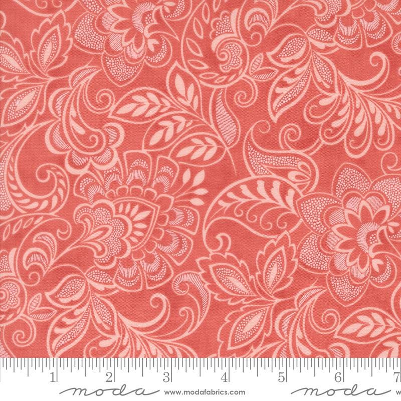 Muse 2.5" Jelly Roll, Moda 44390JR, 2.5" Precut Blue Pink Gray Red Cream Floral Fabric Strips, Jelly Roll Fabric, 3 Sisters