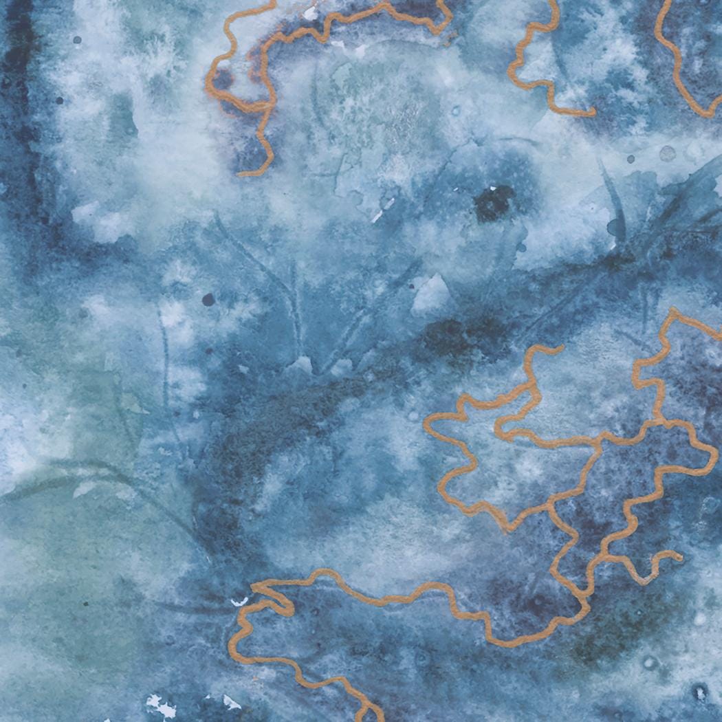 108" Wanderlust- Blue Tonal Abstract Wide Quilt Back Fabric, Moda 108031 13 River, Blue Teal Cotton Sateen Quilt Backing Fabric, By the Yard