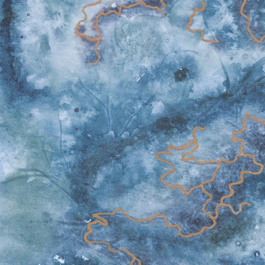 108" Wanderlust- Blue Tonal Abstract Wide Quilt Back Fabric, Moda 108031 13 River, Blue Teal Cotton Sateen Quilt Backing Fabric, By the Yard