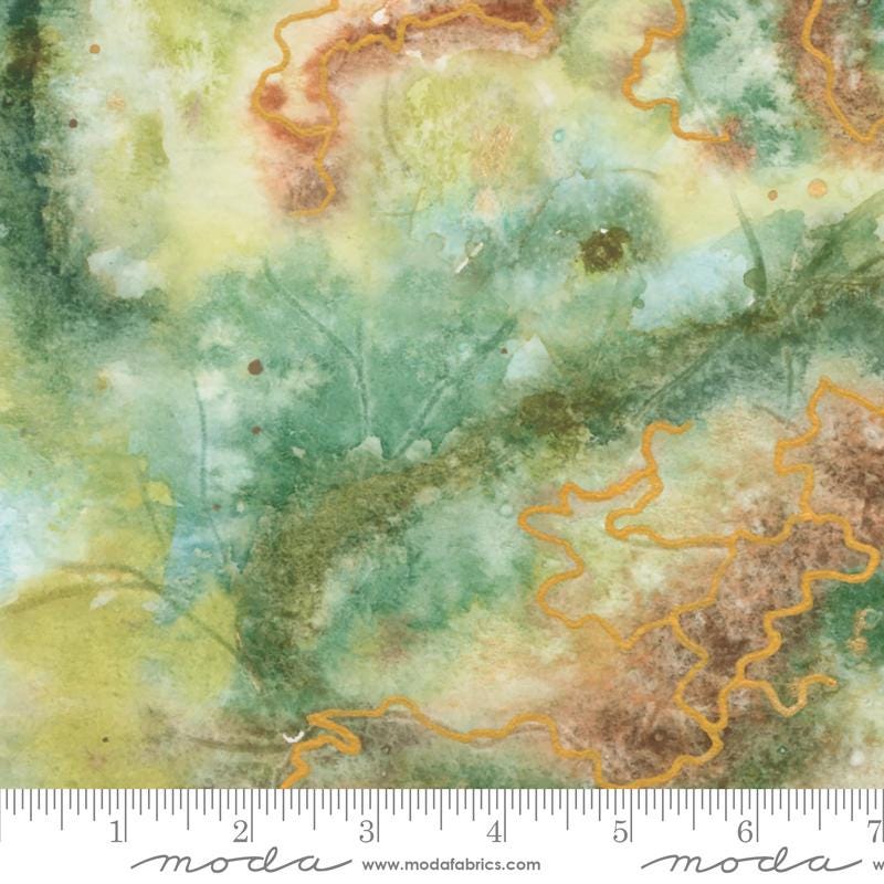 108" Wanderlust - Green Tonal Abstract Wide Quilt Back Fabric, Moda 108031 11 Jadeite, Green Cotton Sateen Quilt Backing Fabric, By the Yard