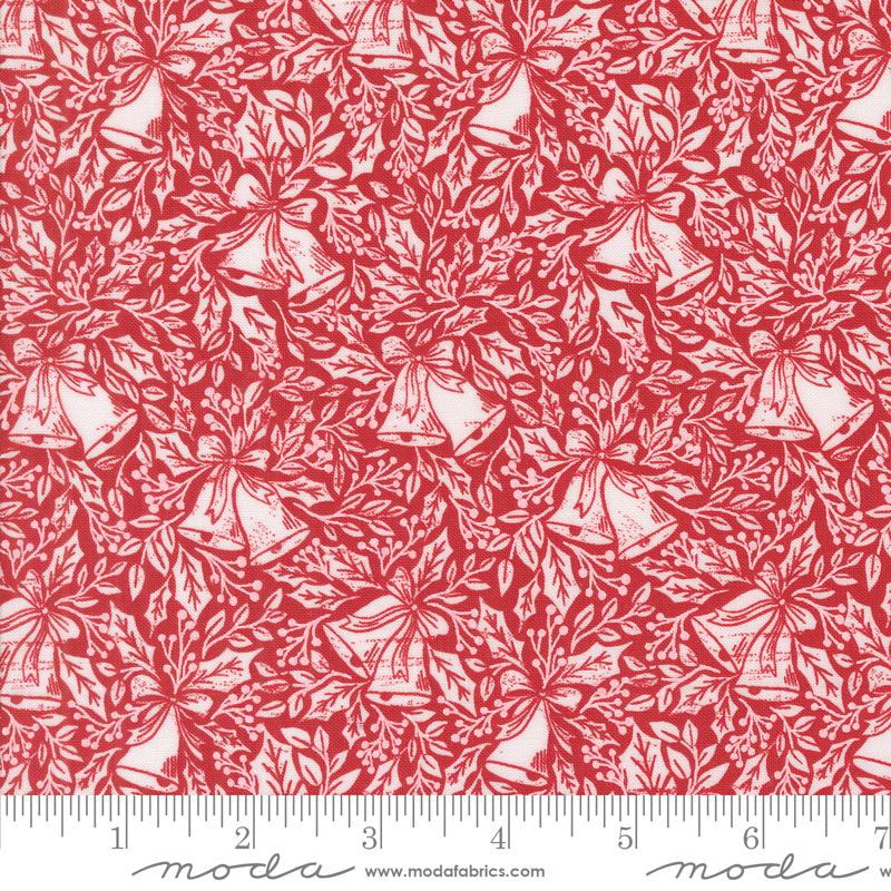 Berry and Pine 32 Piece Fat Eighths Bundle, Moda 5240F8, Red Green Gray Floral Christmas F8 Fat Eights, 9 x 22 Fabric Cuts, Lella Boutique